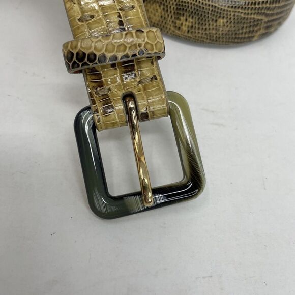 RALPH LAUREN Belt Womens Medium M Genuine Lizard NEW Beige Made in Italy